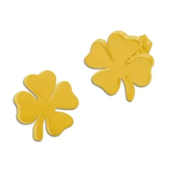 Ohrstecker|Ohrstecker|Elfen Schmuck Edelstahl Ohrringe große Kleeblätter goldfarben