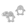 Ohrstecker|Ohrstecker|Elfen Schmuck Edelstahl Ohrringe Ohrstecker Pinguin silber