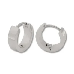 Klapp-creolen|Klapp-creolen|Elfen Schmuck Edelstahl Ohrschmuck Klapp Kreolen 13 x 4 mm mattiert