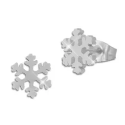 Ohrstecker|Ohrstecker|Elfen Schmuck Edelstahl Ohrstecker Eiskristall Schneeflocke 8 mm