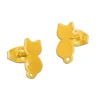 Ohrstecker|Ohrstecker|Elfen Schmuck Edelstahl Ohrstecker Katze goldfarben