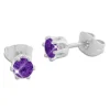 Ohrstecker|Ohrstecker|Elfen Schmuck Edelstahl Ohrstecker mit Zirkonia lila rund 4 mm