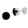 Ohrstecker|Ohrstecker|Elfen Schmuck Edelstahl Ohrstecker mit Zirkonia schwarz rund 6 mm