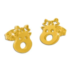 Ohrstecker|Ohrstecker|Elfen Schmuck Edelstahl Ohrstecker Rentier goldfarben
