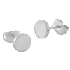 Ohrstecker|Ohrstecker|Elfen Schmuck Edelstahl Ohrstecker rund glänzend 6,5 mm