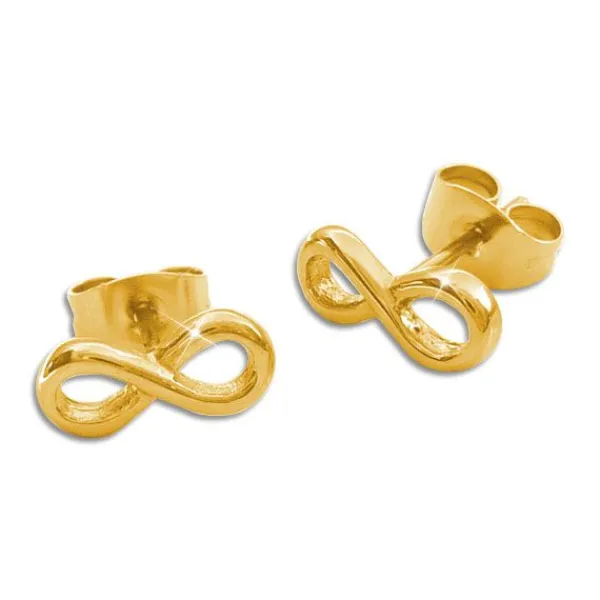 Ohrstecker|Ohrstecker|Elfen Schmuck Edelstahl Ohrstecker Unendlichkeit goldfarben