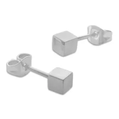 Ohrstecker|Ohrstecker|Elfen Schmuck Edelstahl Ohrstecker Würfel 3,5 mm glänzend
