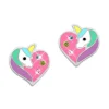 Ohrstecker|Silber Ohrstecker|Elfen Schmuck Einhorn Herz Ohrstecker mit Strass 925 Silber