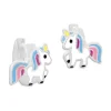 Klapp-creolen|Silber Klapp-Creolen|Elfen Schmuck Einhorn Ohrringe Creolen blau rosa lila 925 Silber