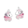 Ohrstecker|Silber Ohrstecker|Elfen Schmuck Einhorn Ohrstecker Fairy Floss Mähne mit Strass 925 Silber
