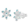 Ohrstecker|Ohrstecker|Elfen Schmuck Eiskristall Ohrstecker mit 7 Zirkonia Steinen aquablau 925 Silber