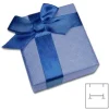 Anhänger Etuis|Ohrring Etuis|Elfen Schmuck Etui für Schmuck blau mit Prägung 50 x 55 x 31 mm