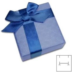 Anhänger Etuis|Ohrring Etuis|Elfen Schmuck Etui für Schmuck blau mit Prägung 50 x 55 x 31 mm