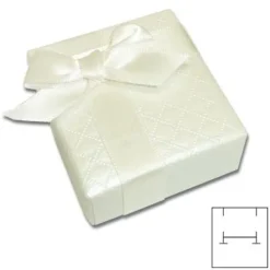 Anhänger Etuis|Ohrring Etuis|Elfen Schmuck Etui für Schmuck creme mit Prägung 50 x 55 x 31 mm