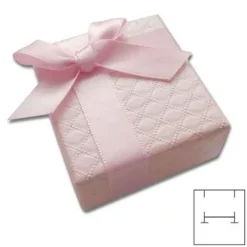 Anhänger Etuis|Ohrring Etuis|Elfen Schmuck Etui für Schmuck rosa mit Prägung 50 x 55 x 31 mm