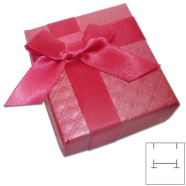 Anhänger Etuis|Ohrring Etuis|Elfen Schmuck Etui für Schmuck rot mit Prägung 50 x 55 x 31 mm