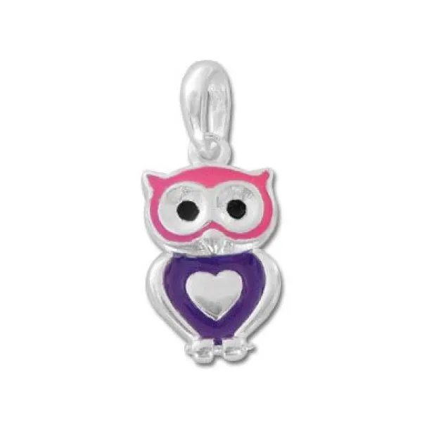 Anhänger Für Kinder|Silber Anhänger|Elfen Schmuck Eulen Anhänger lackiert 925 Silber