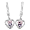 Ohrhänger|Silber Ohrhänger|Elfen Schmuck Eulen Ohrringe im Herz lila rosa 925 Silber
