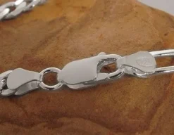 Herrenarmbänder|Damenarmbänder|Elfen Schmuck Figaro-Panzerarmband 925 Silber 4,8 x 1,3 mm 21 cm