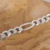 Herrenarmbänder|Damenarmbänder|Elfen Schmuck Figaro-Panzerarmband 925 Silber 4,8 x 1,3 mm 19 cm