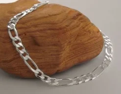 Herrenarmbänder|Damenarmbänder|Elfen Schmuck Figaro-Panzerarmband 925 Silber 4,8 x 1,3 mm 19 cm