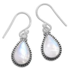 Ohrhänger|Edelstein Ohrringe|Elfen Schmuck Filigrane Mondstein Tropfen Ohrringe 925 Silber