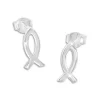 Ohrstecker|Silber Ohrstecker|Elfen Schmuck Fisch-Symbol Ohrstecker glänzend 925 Silber