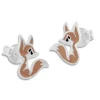 Ohrstecker|Silber Ohrstecker|Elfen Schmuck Fuchs Ohrringe braun lackiert 925 Silber