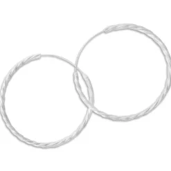 Creolen|Silber Creolen|Elfen Schmuck Gedrehte Creolen 40 x 2 mm 925 Silber