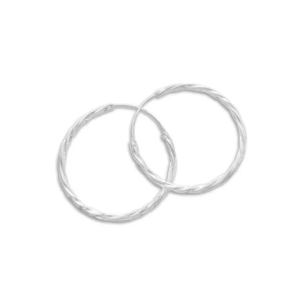 Creolen|Silber Creolen|Elfen Schmuck Gedrehte Creolen 20 x 2 mm 925 Silber