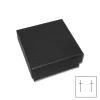 Ohrring Etuis|Elfen Schmuck Geschenkschachtel für Ohrringe schwarz mit Rillen 41 x 41 x 20 mm