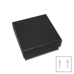 Ohrring Etuis|Elfen Schmuck Geschenkschachtel für Ohrringe schwarz mit Rillen 41 x 41 x 20 mm