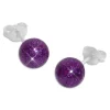 Ohrstecker|Silber Ohrstecker|Elfen Schmuck Glitzer Kugel Ohrstecker lila violett 8 mm 925 Silber