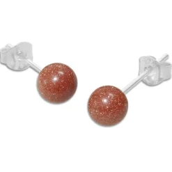 Ohrstecker|Edelstein Ohrringe|Elfen Schmuck Goldfluss Ohrstecker 6 mm 925 Silber
