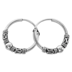 Creolen|Creolen|Elfen Schmuck Gothic Creolen mit Kugeln 16 mm 925 Silber