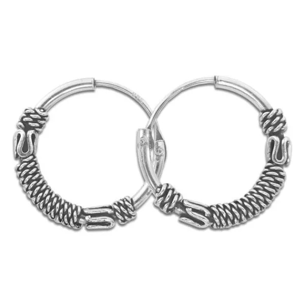 Creolen|Creolen|Elfen Schmuck Gothic Creolen 14 mm Bali Schmuck 925 Silber