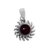 Anhänger Für Damen|Edelstein Anhänger In Silber|Elfen Schmuck Granat Anhänger Sonne 925 Silber