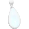 Anhänger Für Damen|Edelstein Anhänger In Silber|Elfen Schmuck Großer Regenbogen Mondstein Tropfen Anhänger 925 Silber