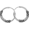 Creolen|Creolen|Elfen Schmuck Große verzierte Gothic Creolen 925 Silber 20 mm