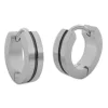 Klapp-creolen|Klapp-Creolen|Elfen Schmuck Herren Edelstahl Klapp-Creolen mattiert mit schwarzer Rille 16 mm