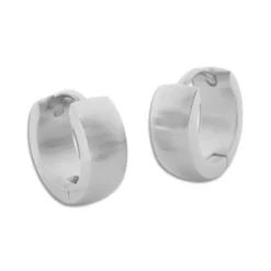 Klapp-creolen|Klapp-Creolen|Elfen Schmuck Herren Edelstahl Ohrringe Klapp Creolen mattiert