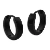 Klapp-creolen|Klapp-Creolen|Elfen Schmuck Herren Ohrringe schwarz Creolen Edelstahl mattiert 16 x 4 mm gewölbt