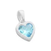 Anhänger Für Kinder|Silber Anhänger|Elfen Schmuck Herz Anhänger mit aquamarin blauem Zirkonia 925 Silber