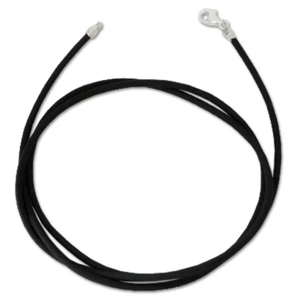 Damenketten|Elfen Schmuck Kautschukband 2 mm schwarz 45 cm mit 925 Silber Verschluss
