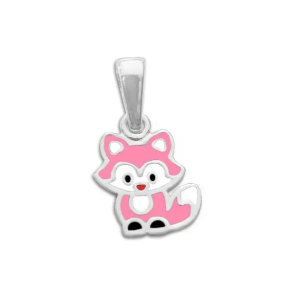 Anhänger Für Kinder|Silber Anhänger|Elfen Schmuck Kinder Anhänger Fuchs rosa 925 Silber