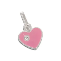 Anhänger Für Kinder|Silber Anhänger|Elfen Schmuck Kinder Anhänger Herz rosa 925 Silber