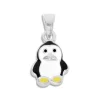 Anhänger Für Kinder|Silber Anhänger|Elfen Schmuck Kinder Anhänger mit lackiertem Pinguin 925 Silber
