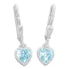 Ohrhänger|Silber Ohrhänger|Elfen Schmuck Kinder Herz Ohrringe hängend aquamarin blau 925 Silber