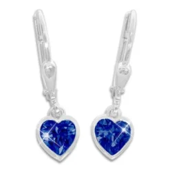 Ohrhänger|Silber Ohrhänger|Elfen Schmuck Kinder Herz Ohrringe hängend safir blau 925 Silber