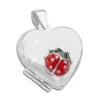 Anhänger Für Kinder|Silber Anhänger|Elfen Schmuck Kindermedaillon mit Marienkäfer 925 Silber